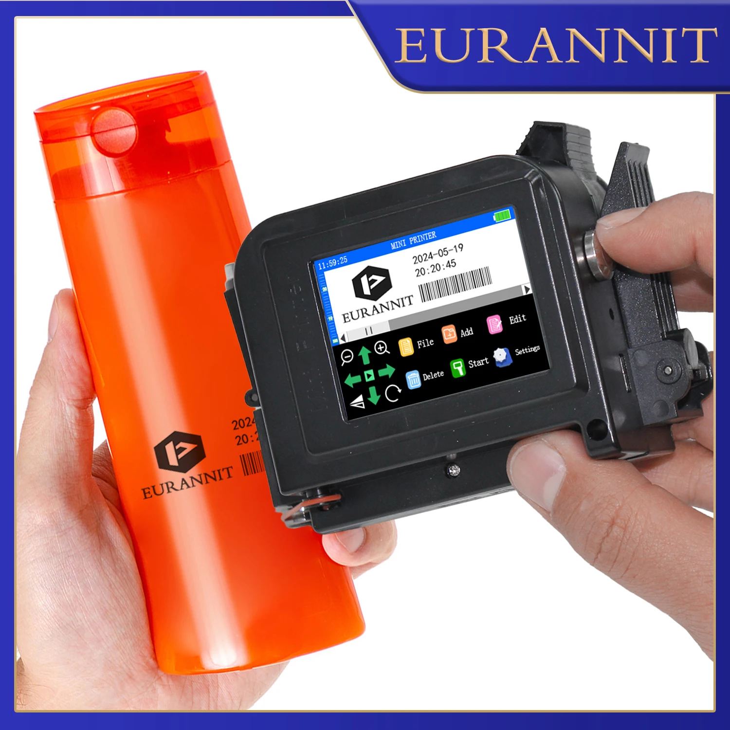 

EURANNIT E11 0.5Inch Portable Mini Printer Handheld Inkjet Printer for QR Barcode Text Image Logo Date Label Printing Machine