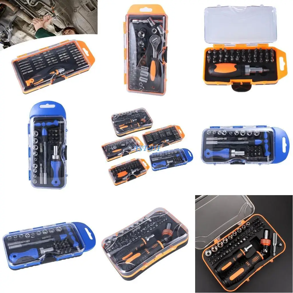 

E15A Ratchet Wrenches Screwdriver Set for Easy Handed Operations in Tool Box