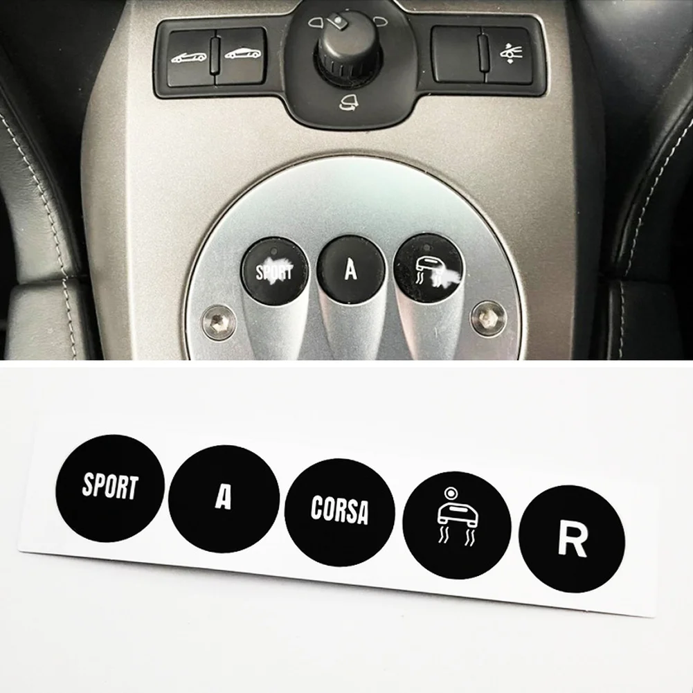 Black Gear Selector Decal Interior Sticker Reflective Lettering Vinyl Construction Black Overlay White Lettering