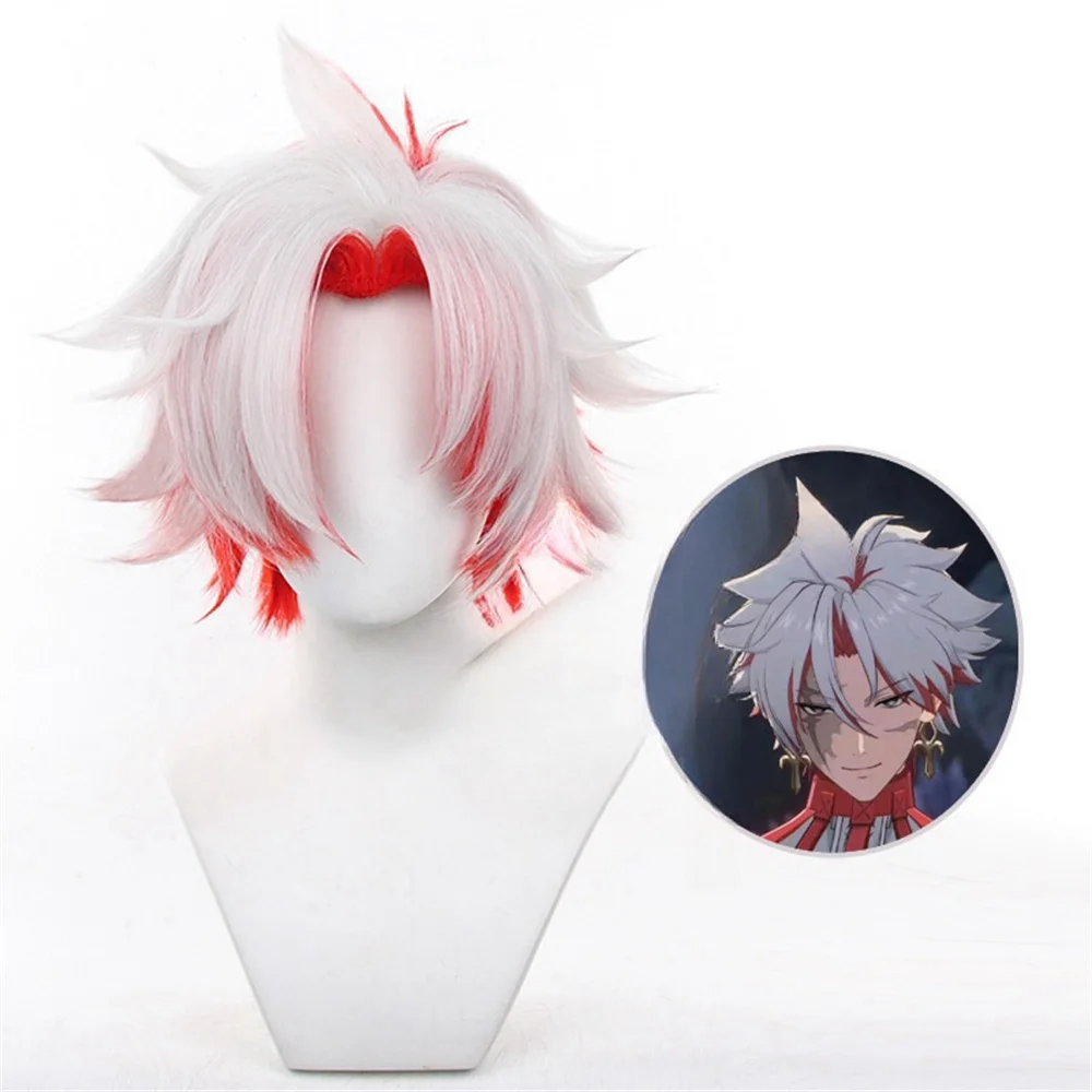 Presell Wuthering Waves Scar Cosplay Wigs White Red Wig Anime Cosplay