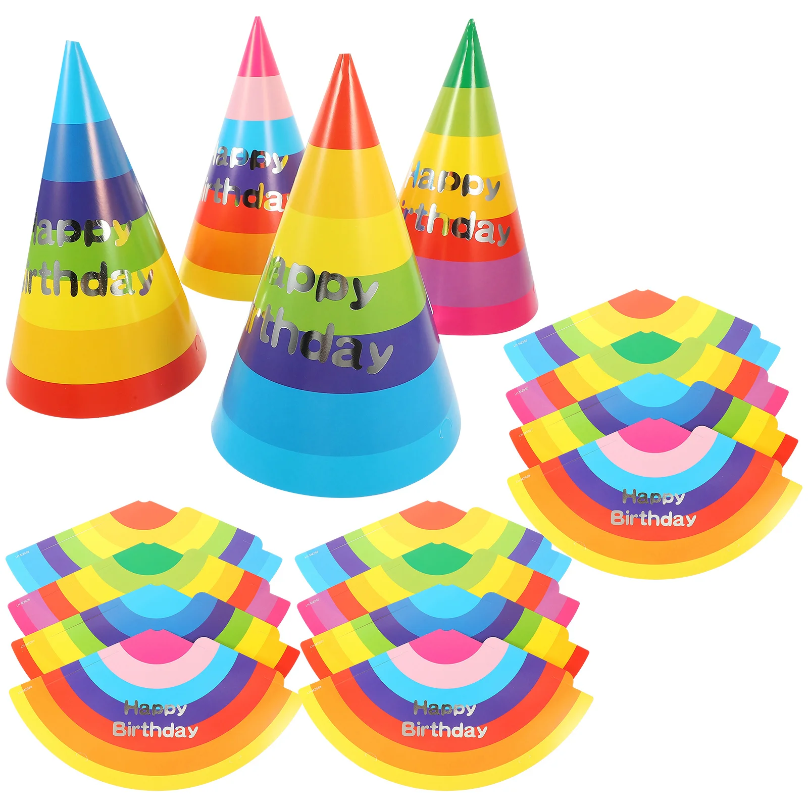 

32Pcs Birthday Party Hats Cone Hats Colorful Headpiece Party Cap for Birthday Celebration Photo Props Hat Ornament