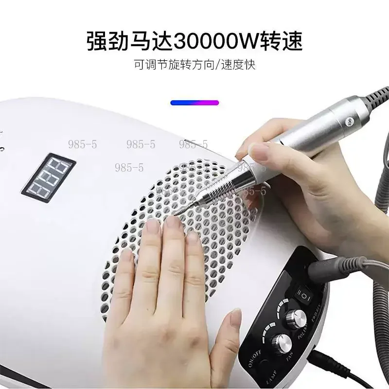 140W 3IN1 Nail Art Machine SG708 Nail Dust Collector Electric Drill UV LED Gel Lamp for Salon