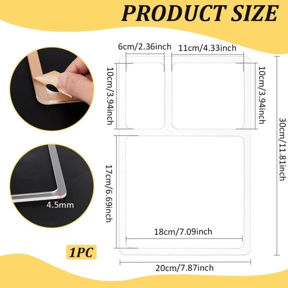 3 Pocket Valet Tray Router Templates Rectangle Clear Acrylic Template Woodworking Router Template for Painting Supplies