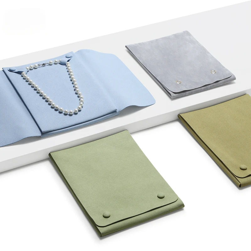 

High end pearl necklace storage bag, portable jewelry storage bag, thickened folding buckle jewelry bag