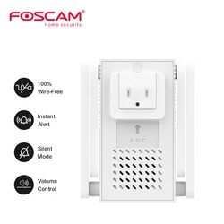 Foscam Smart Chime 1200Mbps Dual-band WiFi Range Extender VC1 funzionante con campanello Video Foscam (VD1) avvisi più forti