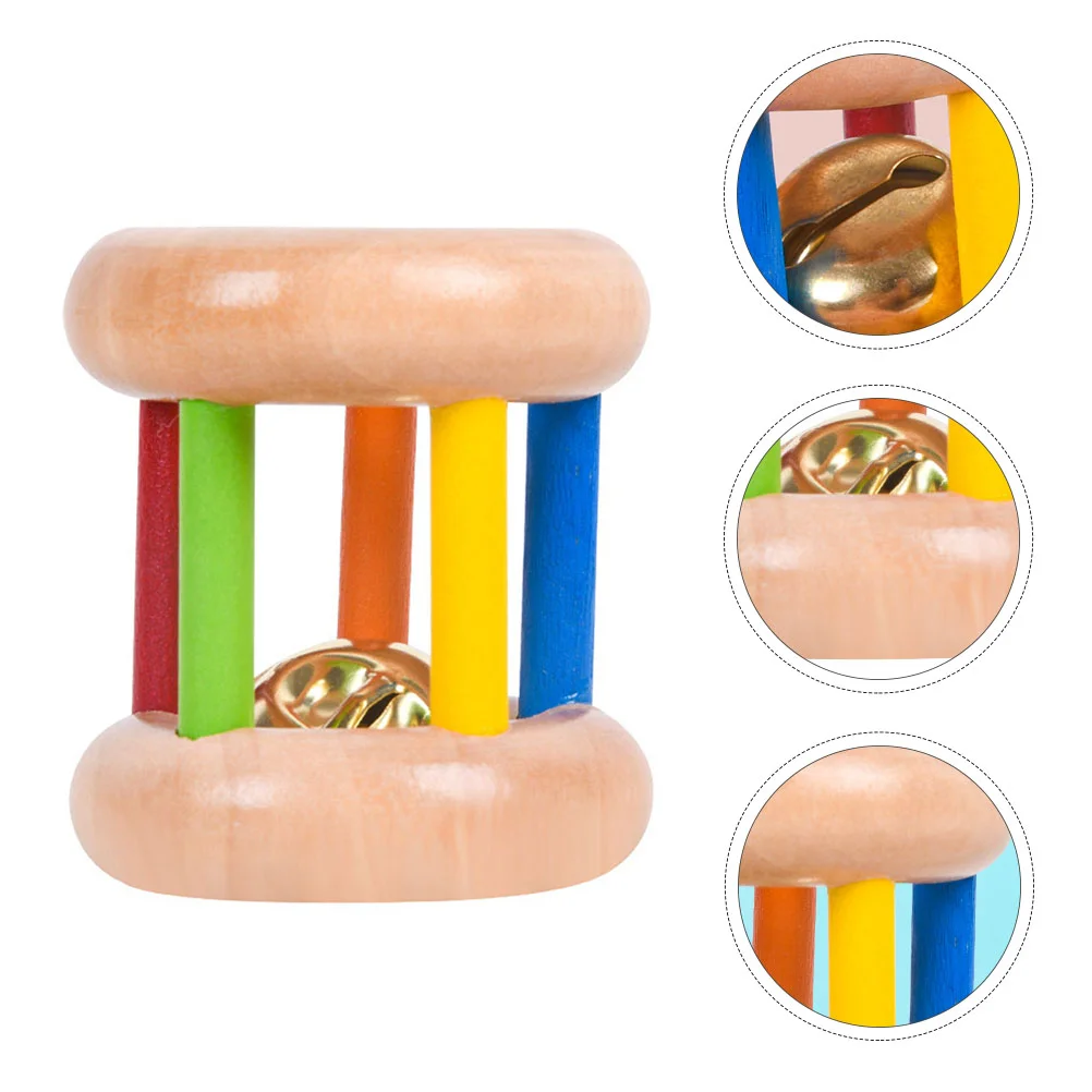 Infant Toys Wooden Hand Rattle Toddler Education Bell Plaything Care Baby Music
