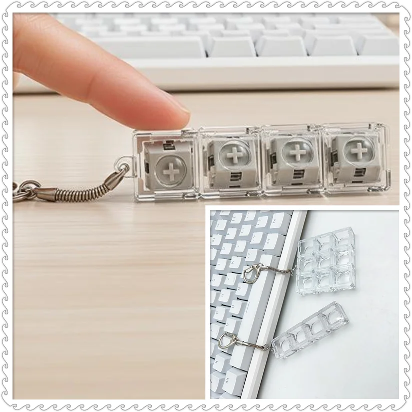 DIY Mechanical Keyboard Switch Tester 6 Keys Keychain For Switch Selection Gaming Office And Collection Purposes