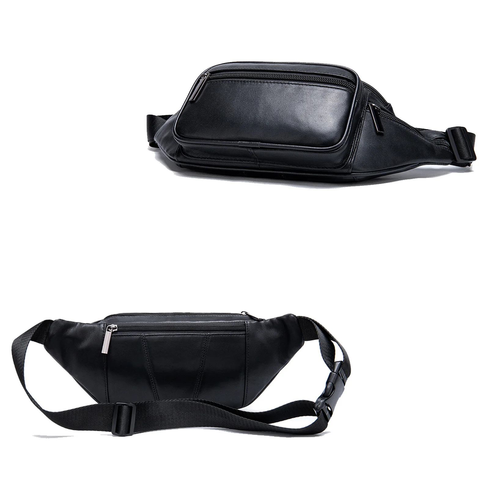 Soft Genuine Leather Waist Bag Men Women Leather Sling Bag Chest Packs Summer Outdoor Waist Pouch Bag Male Female Belt Pouches