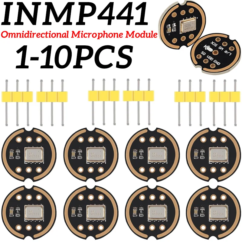 1-10ชิ้น INMP441โมดูลไมโครโฟนรอบทิศทางอินเทอร์เฟซ I2S สัญญาณต่ำ MEMS ความแม่นยำสูงเซ็นเซอร์โมดูลสัญญาณเอาต์พุตดิจิตอล