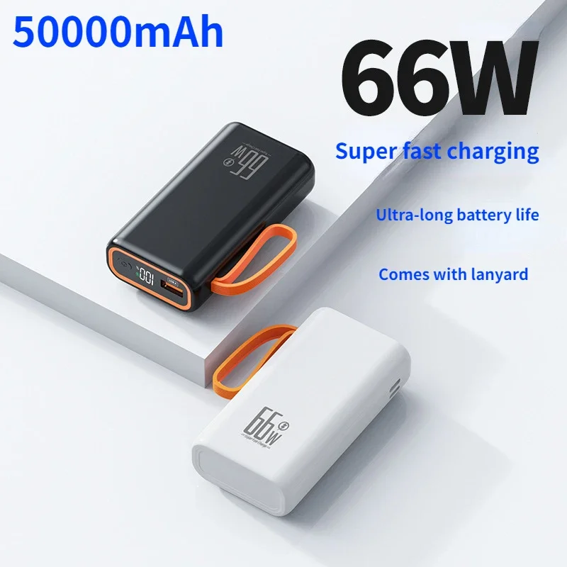 

2025 New 50000mAh Portable Power Bank 66W Super Fast Charging External Battery Charger for Huawei IPhone Xiaomi Samsung