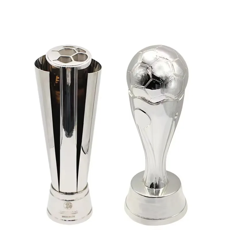 High-quality silver metallic sports trophies, football and basketball engraving medals