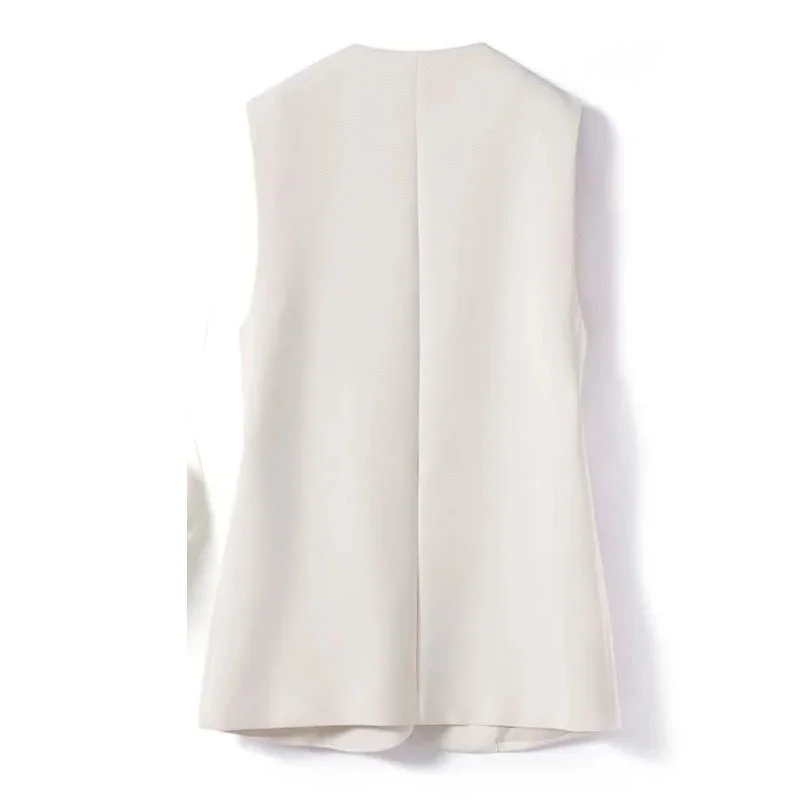 

Women Suit Vest Horse Clip Top Coat Korean Lady New Leisure Blazer Vest Outwear Spring Autumn Female Cardigan Sleeveless Jacket