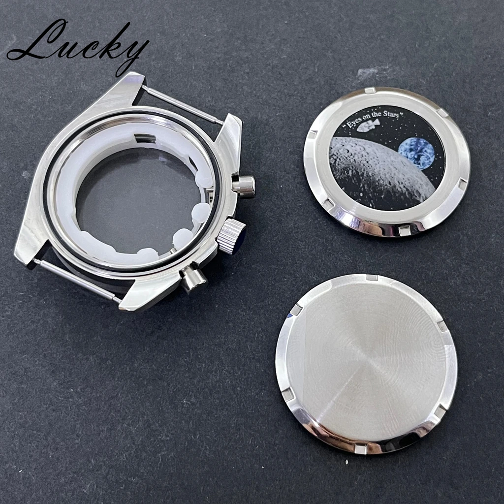 39.7mm Speedmaster Case Moon Pattern/No Moon Pattern Stainless Steel Watch Case Back Suitable VK63 Movement Accessories