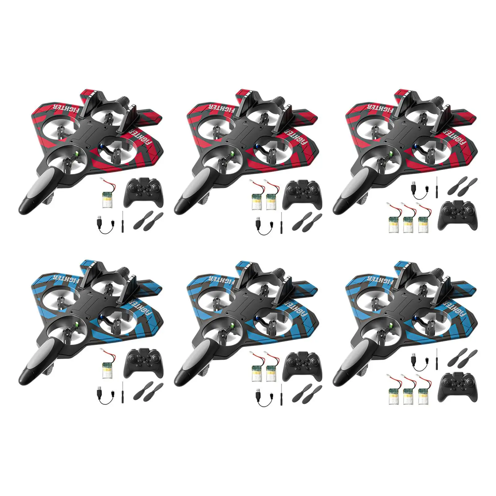 Remote Control Airplane Quadcopter Helicopter 2 Speeds Adjustable Portable 360° Flip Hobby Glider RC Plane Outdoor Flying Toy