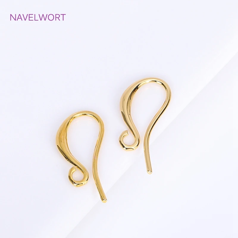 18K Gold Plated Earring Hook Ear Wire Brass Accessories For Earring Making Supplies,For Earrings DIY Jewelry Making Findings