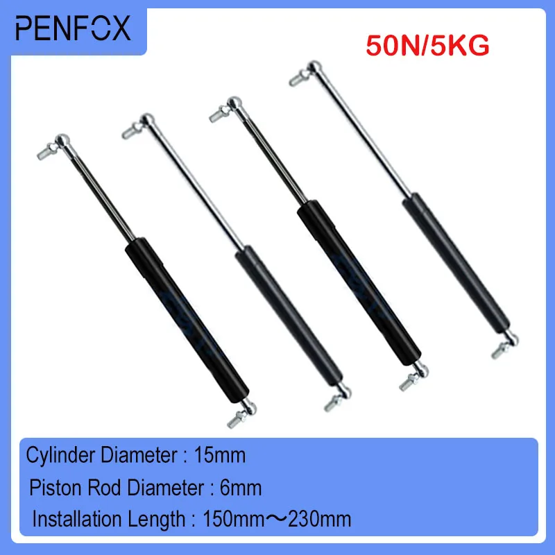 1PC 150-230mm 5kg/50N Furniture Cabinet Hydraulic Support Rod Soft Close Hinge Hydraulic Gas Lift Strut Support Car Gas Spring