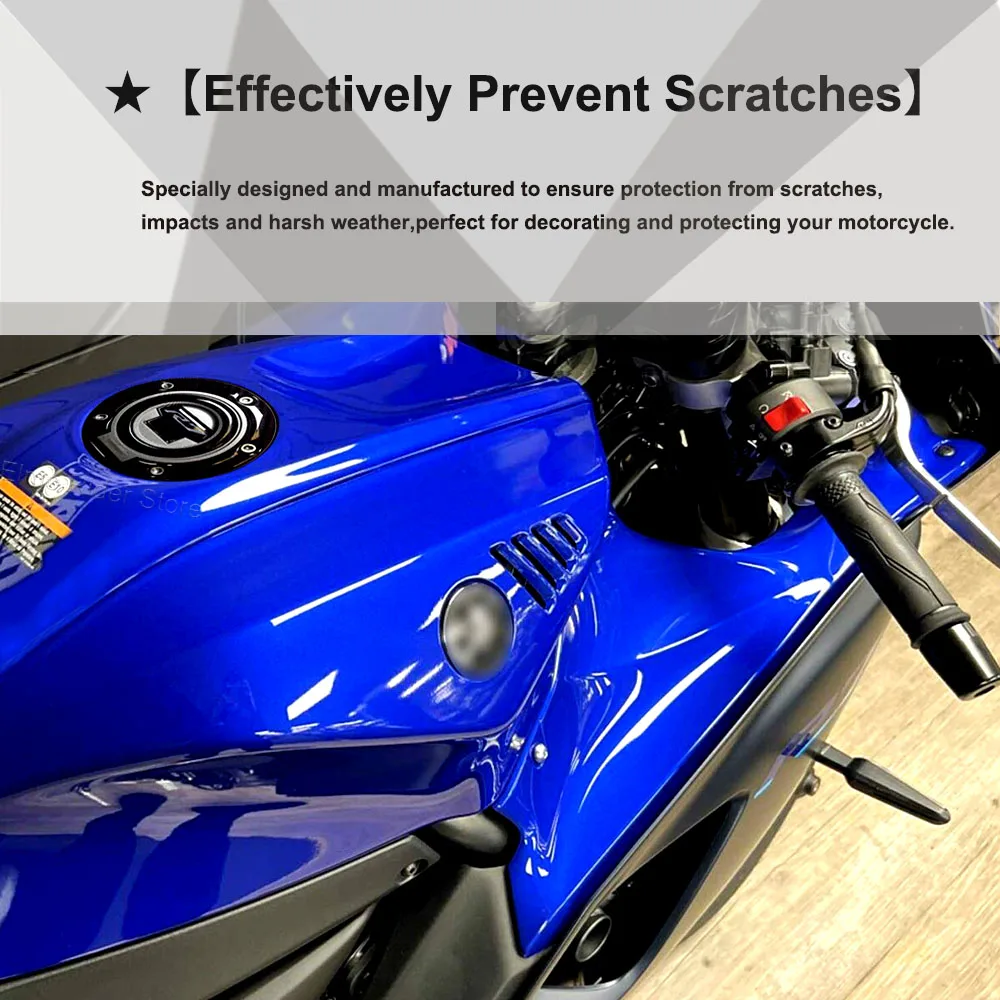 R7 For YAMAHA R7 2021-2024 Motorcycle Fuel Tank Cap Sticker 3D Resin Waterproof Anti-scratch Protector