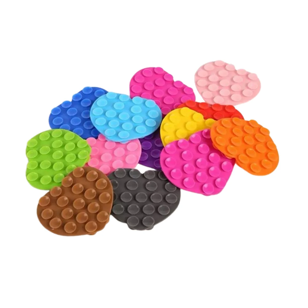 

1PC Strong Adsorption Mobile Phone Fixed Pad Hand-Free Washable Suction Cup Bracket Heart-shape Sucker Support Silicone Sucker