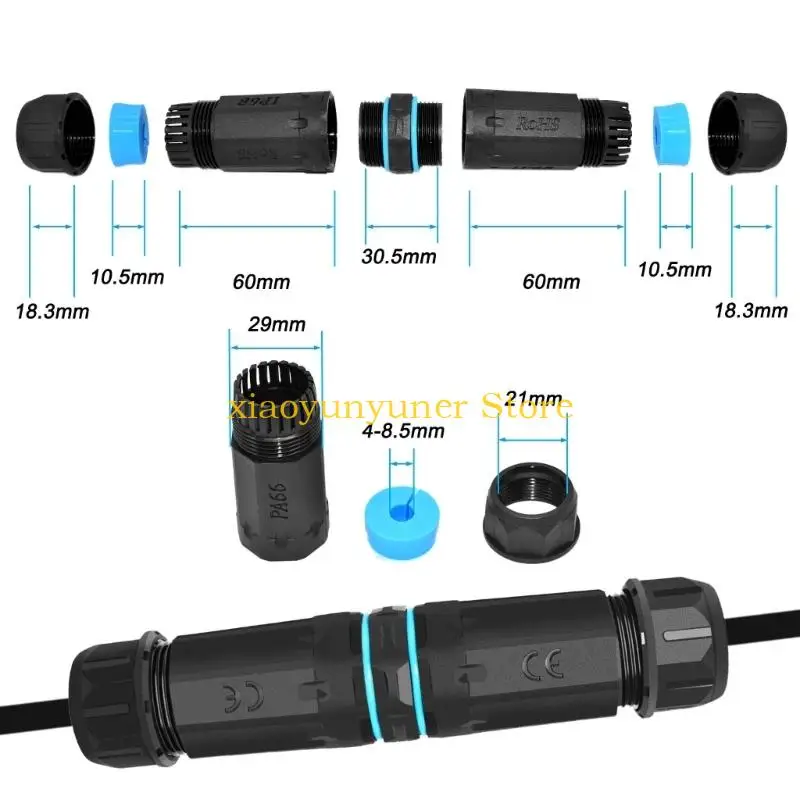 P9JB IP68 Waterproof RJ45 Coupler Female to Female CAT6 Connector For Outdoor Use