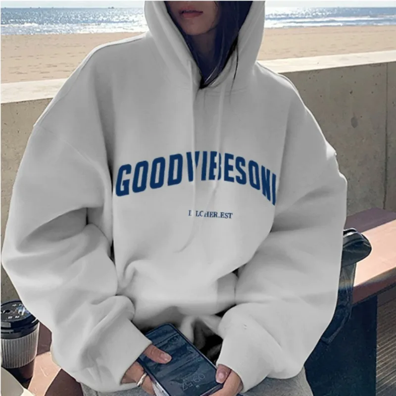 Loose Hoodie Sweatirt Street Sle Lazy Trendy Women's Autumn Brand Casual Comfortable Cotton Top