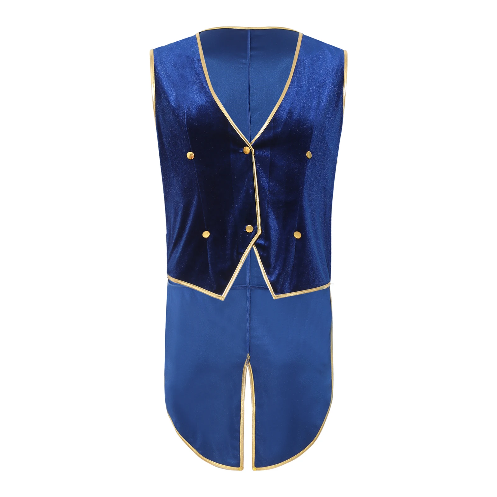 Men Medieval Renaissance Steampunk Victorian Vintage Velvet Vest Tailcoat Tuxedo Vampire Costume for Halloween Carnival Party