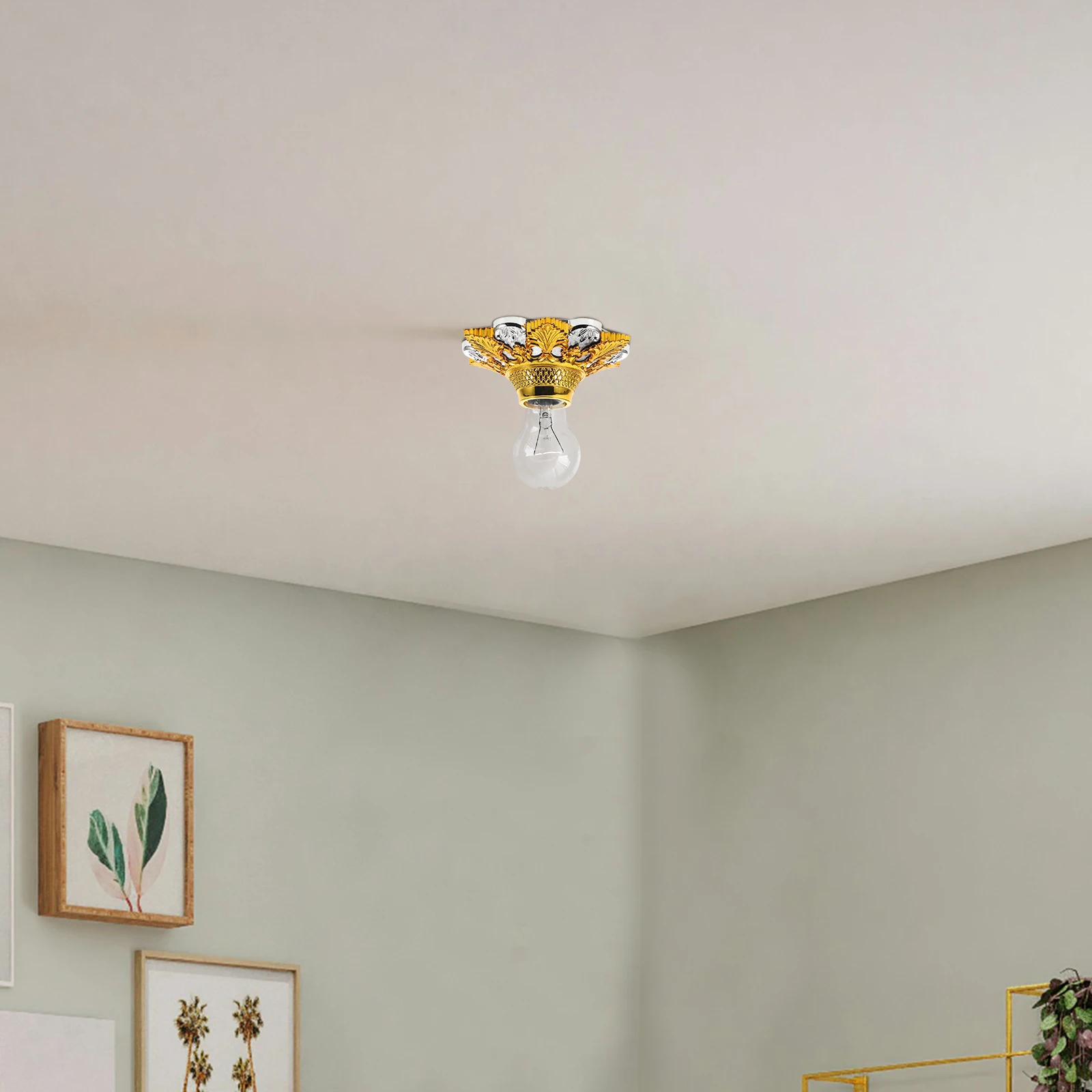 

Golden E27 Holder Ceiling Fitting Vintage European Style Replacement Household Light Socket Outlet Bulb Socket Pendant Light