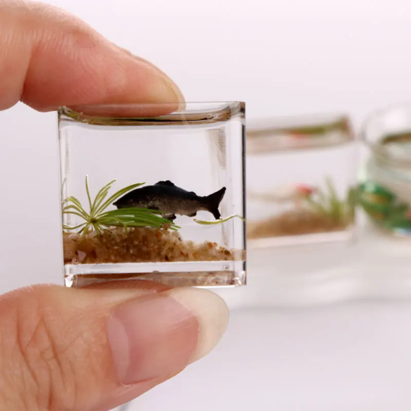 1 ชิ้นสุ่ม 1/6 1/12 ตุ๊กตาจิ๋วเฟอร์นิเจอร์อุปกรณ์เสริม Mini Fish Tank ชามของเล่นสําหรับ Ob11 ตุ๊กตา Bjd House ฉาก