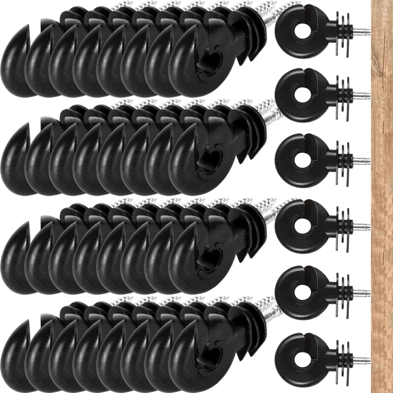 Electric Fence Insulators Self Tapping Nails Wood Post Insulators Temperature Resistant Fence Post Screw-in Insulator for Farm