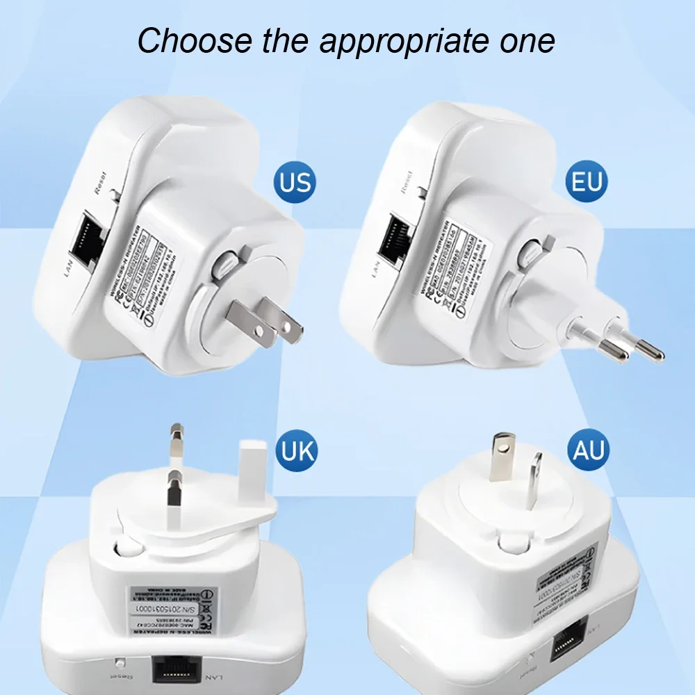 Roteador wps portátil 300mbps, repetidor wi-fi sem fio, impulsionadores de sinal, amplificador de rede, extensor repetidor, wi-fi ap