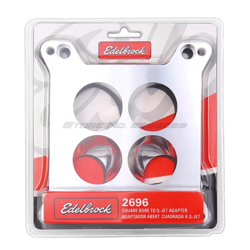 Edelbrock 2696 Vergaseradapter mit vier Löchern, quadratischer Bohrung auf Spread-Bore-Ersatz für Quadrajet Thermo-Quad Verteilerrohre. – Detail 8