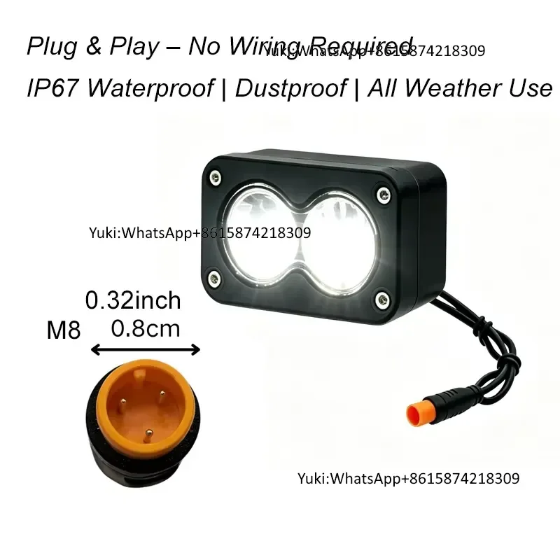Universal 20W 1000LM 3Inch Grille-Mounted 2 Lens Auxiliary Driving Lamp LED Work Light for Motorcycle E-Bike Off-Road