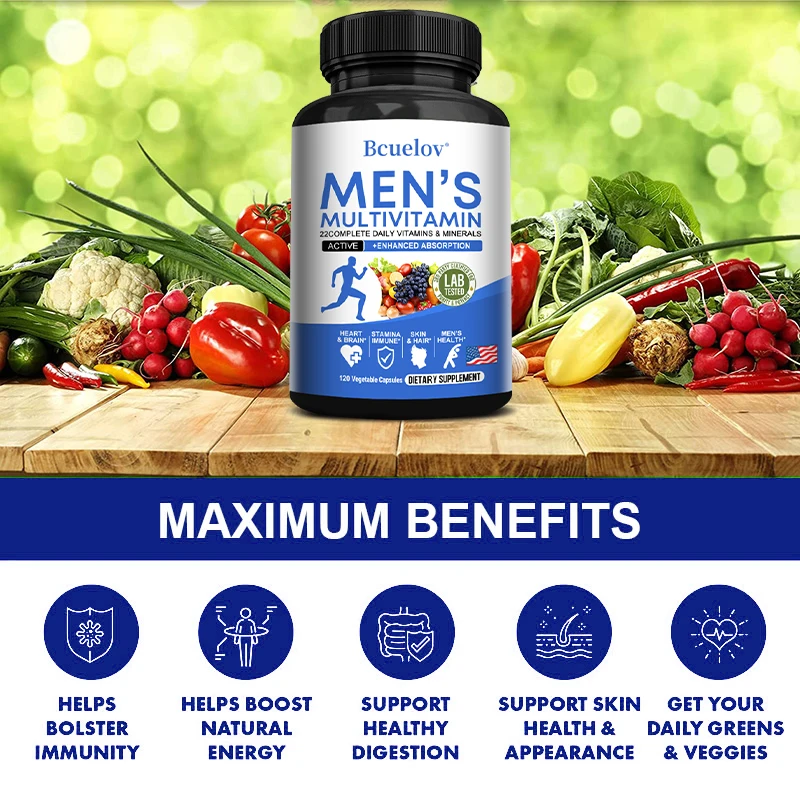 Men\'s Multivitamin with Vitamin A, Vitamin C, D, E and Zinc, Immune Support, Vitamin B12, Calcium, Multivitamin and Multimineral