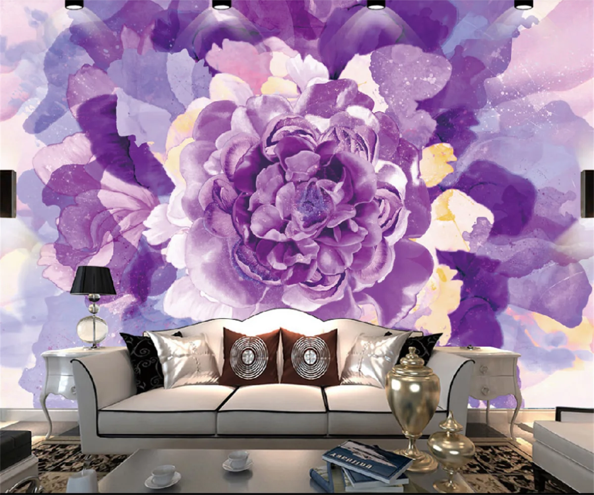 

Custom size wallpaper Canvas material mural Nordic hand-painted rose living room TV background wall photo 3d wallpaper Painting