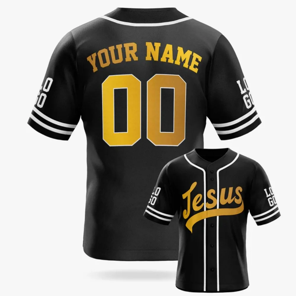 Custom Religious Baseball Jersey – Christian Jesus Add Your Name 3D Printed Men For Women Shirt Casual Team Shirts