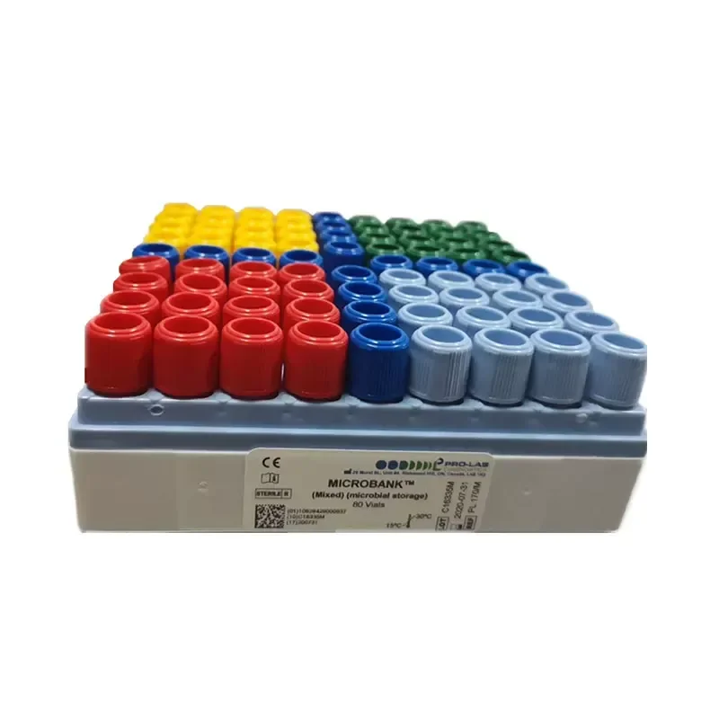 2ml PL.170 Mixed 5 Color Microbial Preservation Vials, 80 Tubes Per Box with Special Preservative for Lab Bacteria Fungi Storage