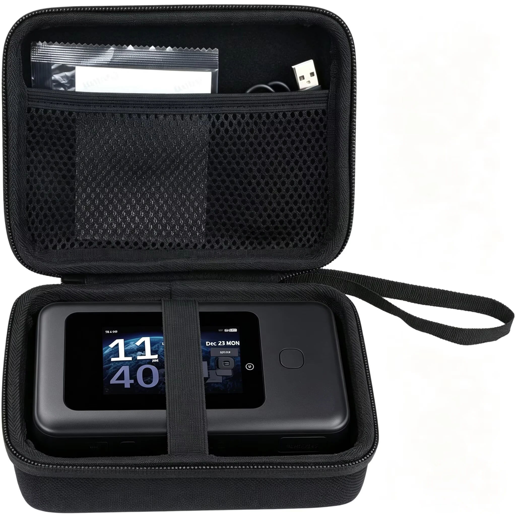 Estuche Rígido de Transporte y Almacenamiento de EVA para el Router Wi-Fi 7 Tribanda GL.iNet Mudi 7 GL-E5800 de 2.8 Pulgadas