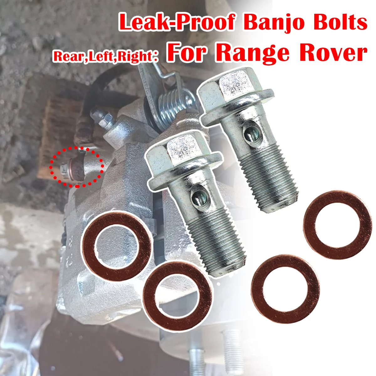 

6/12pc For Range Rover Evoque L538 2011-2019 Caliper Hose Lines Banjo Fittings Bolts Seal Washers Repair Kit Left Rear Right