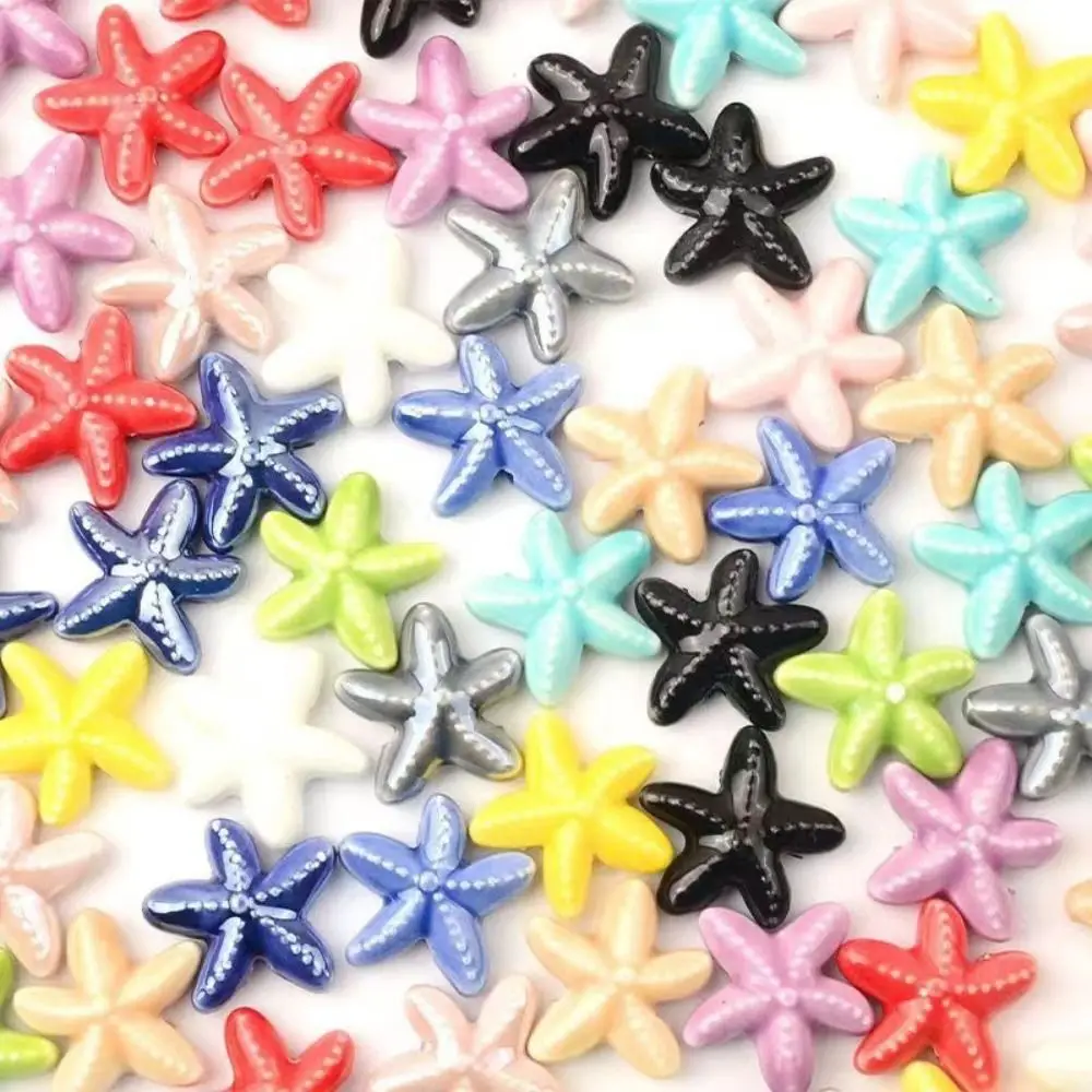 10pcs Handmade Craft Starfish Bead Fresh Color Fashion Ceramic Spacer Loose Beads Necklace Earrings Ceramic