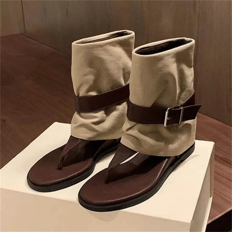 

Женские летние сандалии-гладиаторы Eilyken Design Style на плоской подошве с увеличением роста, с ремешками и пряжками, с открытым носком