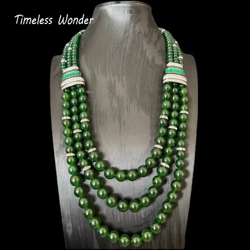 

Timeless Wonder Fancy Zircon Natural Stone Statement Necklace for Women Designer Jewelry Rare Top Stunning Gift Classy 5626