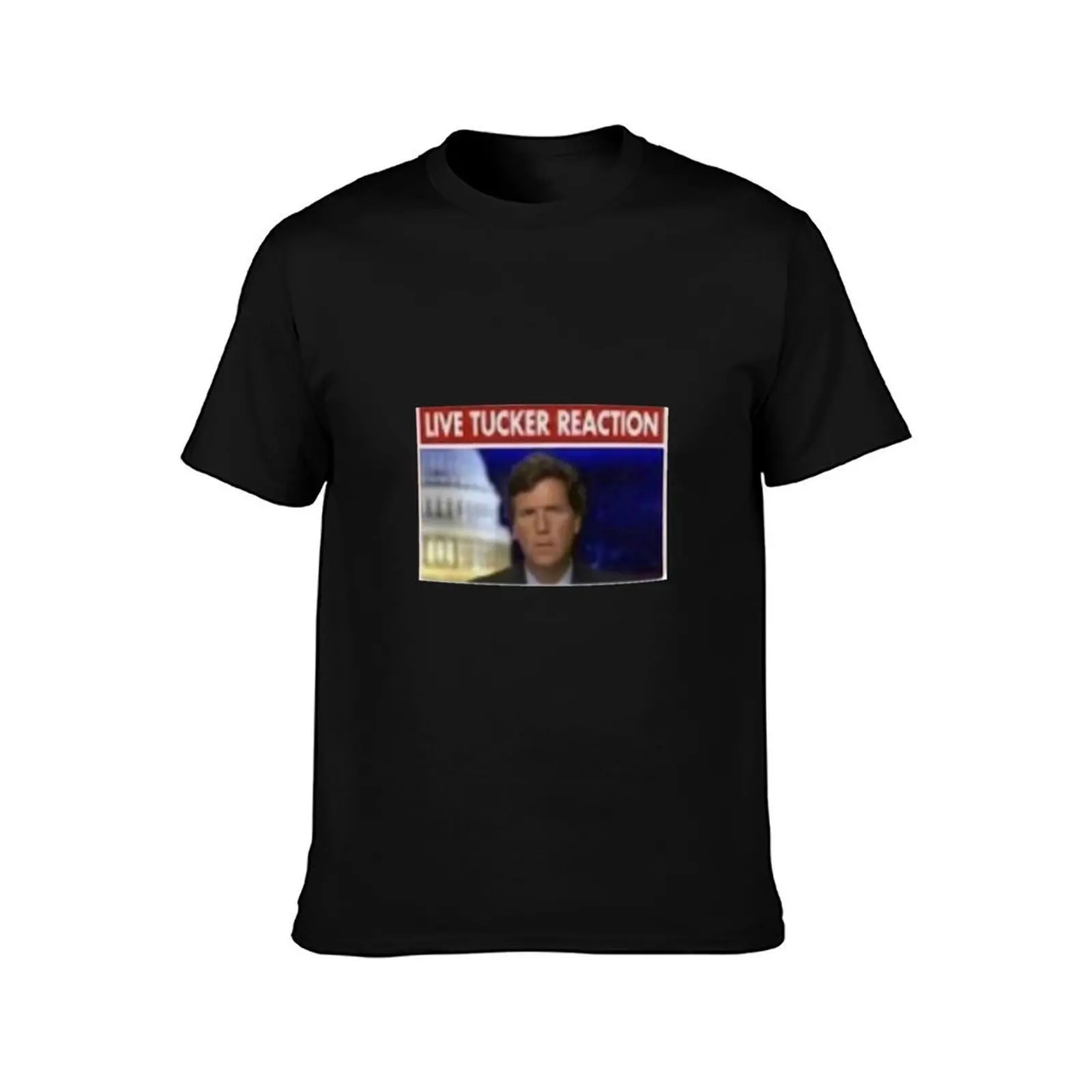Tucker Carlson live Tucker reaction T-Shirt, Summer Casual Cotton Tee, Oversized Streetwear Tops, Vintage Graphic Print