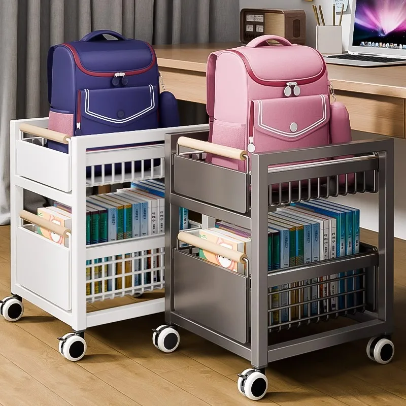 AOLIVIYA Multi Layer Floor Trolley Cart Kitchen Storage Rack Schoolbag Book Desk Cabinet Stand Unit