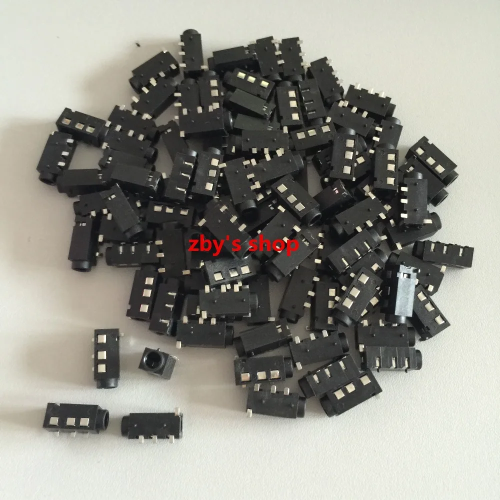 100Pcs PCB Mount 3.5mm Female 4 Pole DIP Stereo Audio Jack Connector PJ320D