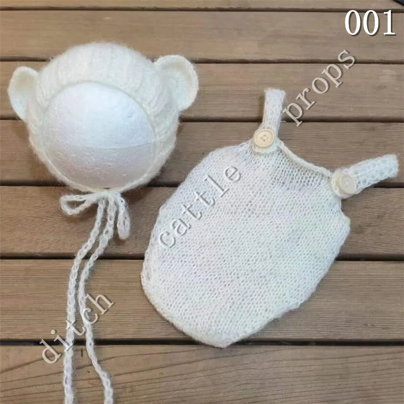 

Newborn Photography Props Mohair Shorts+Teddy Bear Ear Hat