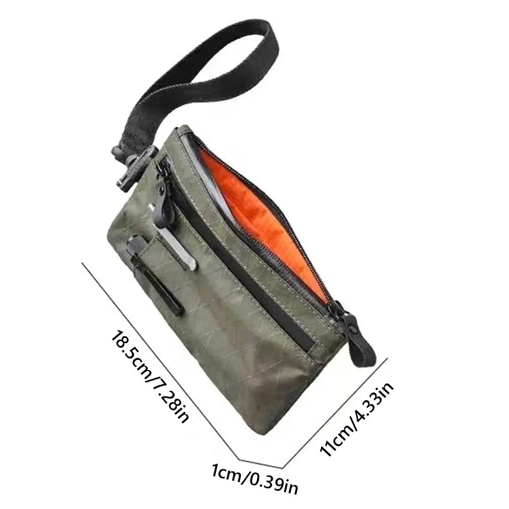 محفظة عملية للرجال مقاومة للعوامل الجوية، فتحات خارجية مع سوار معصم وسحاب وحقيبة مفاتيح تحجب RFID للأنشطة الخارجية