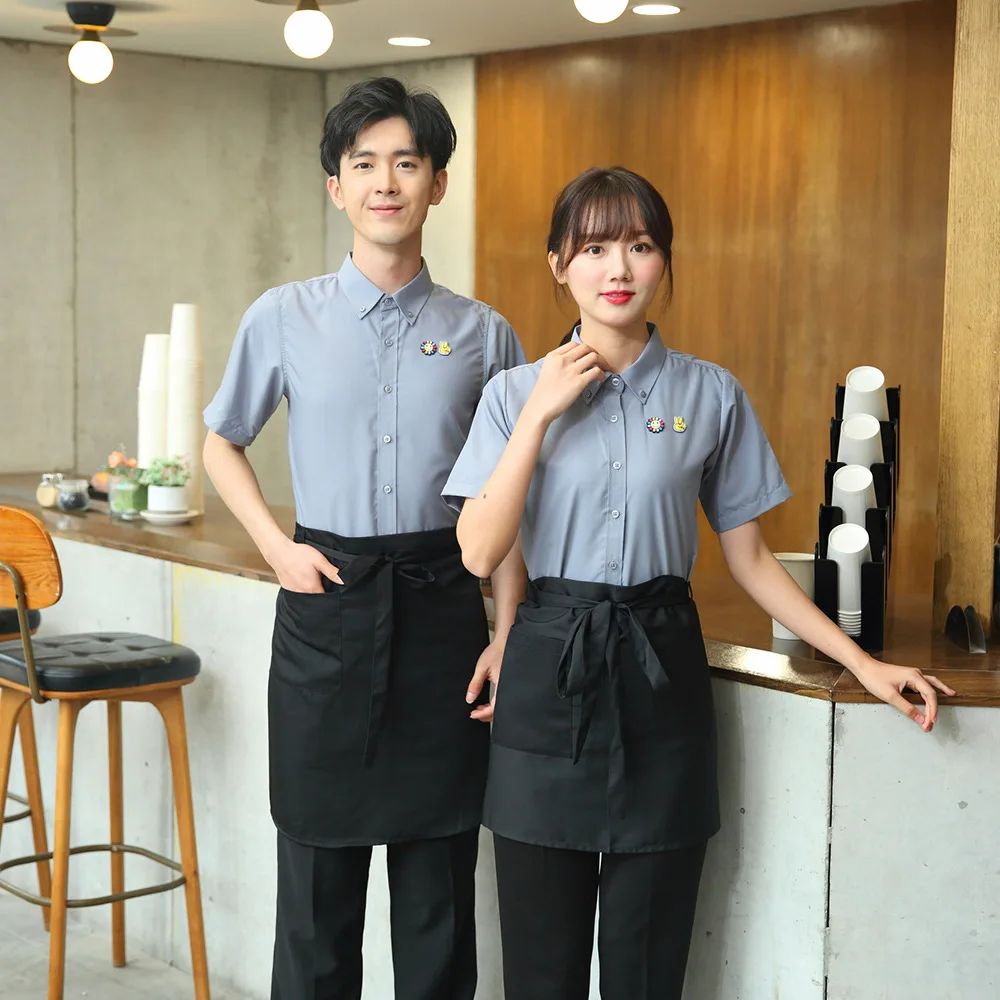 Uniforme de Serveuse d'Hôtel, Salopette d'Été à Manches Courtes, Vêtements de Travail pour Salon de Thé, Restaurant Chinois