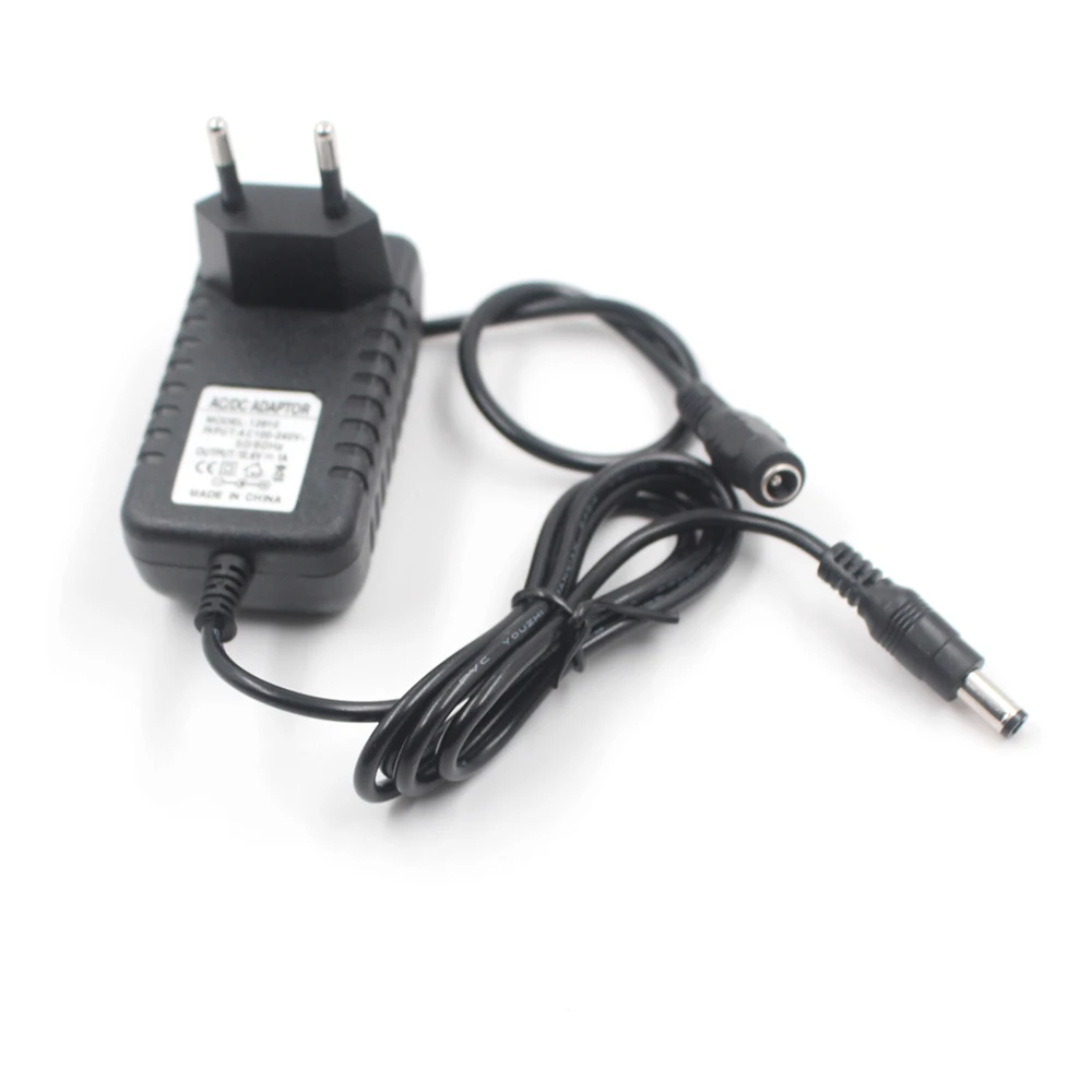 12.6V 1A 2A Battery Charger with Female 5.5*2.1mm Cable For Electric Screwdriver Polymer 3 String 18650 Lithium Battery Charger