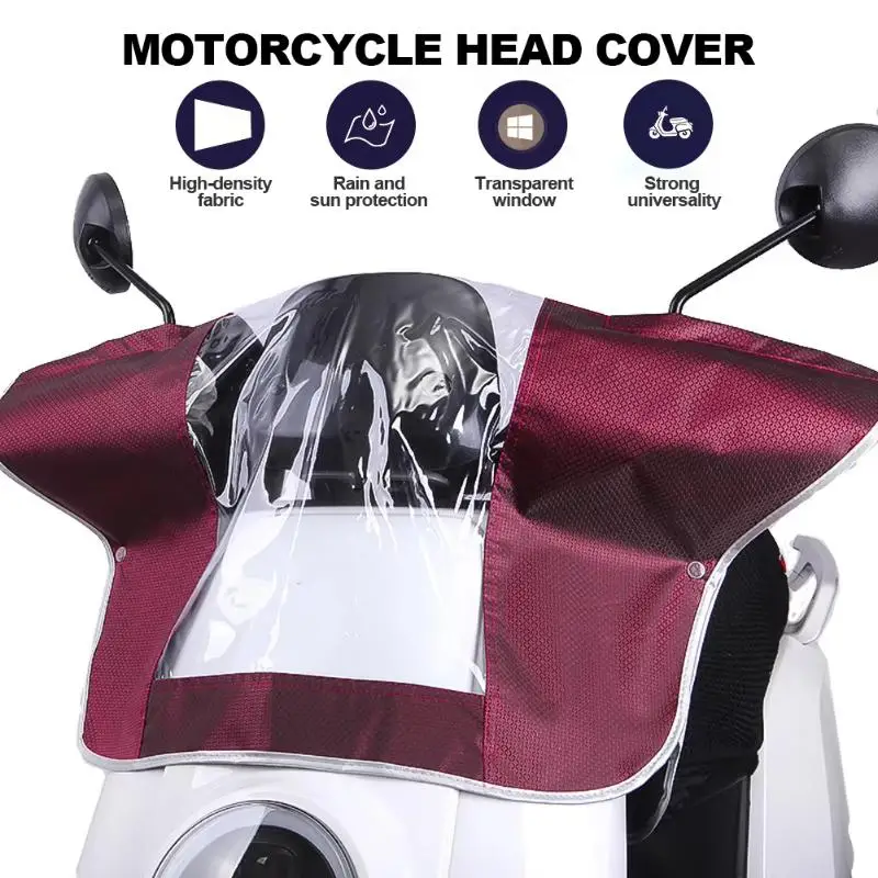 Electric Scooter Dashboard Rain Cover Waterproof Transparent Window Zipper Sealed for Heavy Rain Outdoor Scooter Riding