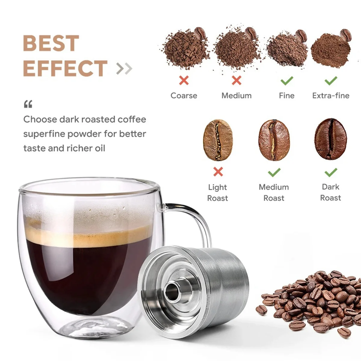 Capsules de café réutilisables en acier inoxydable, pour tous les jours, illy X7, Y3, Y5