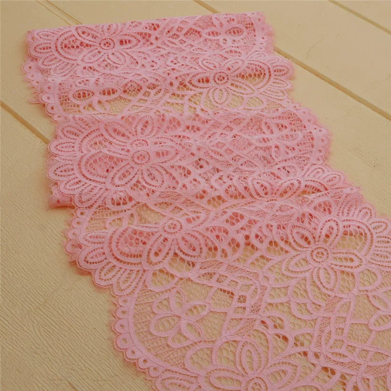

3yard Width 22cm Pink elastic hollow out lace trim dress collar and sleeve tube top diy trim accessories lace for sewing clothes